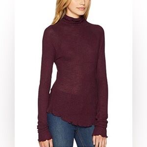 Free People Lettuce Hem Long Sleeve Thermal Top